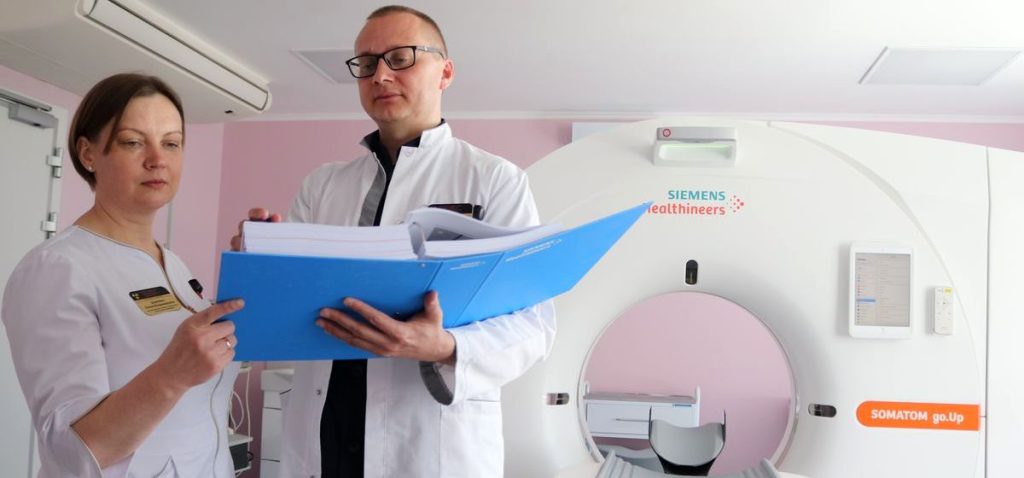 Торжественное открытие томографа в Ляховичах, 4 мая 2023 года.